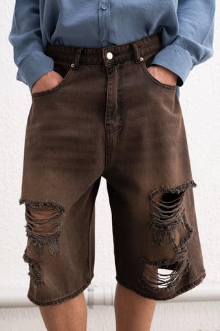 Destroyed Denim Shorts