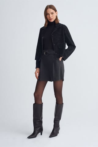 High-Waist Belted Wide-Leg Tailored Shorts