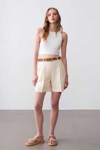 High-Waist Wide-Leg Tailored Shorts