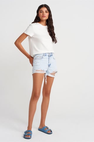 Dames Hoge Taille Spijkerbroek Shorts