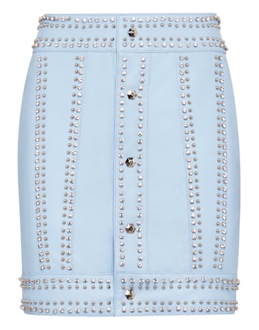 Leather Skirt Short Crystal