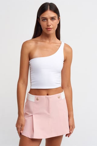 Cotton Poplin A-Line Mini Skirt