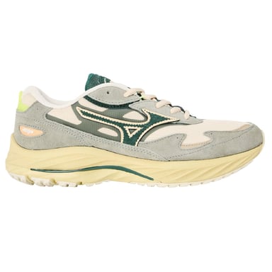 Mizuno Mens Wave Rider Beta Sportstyle Suede Trainers (White/Green)