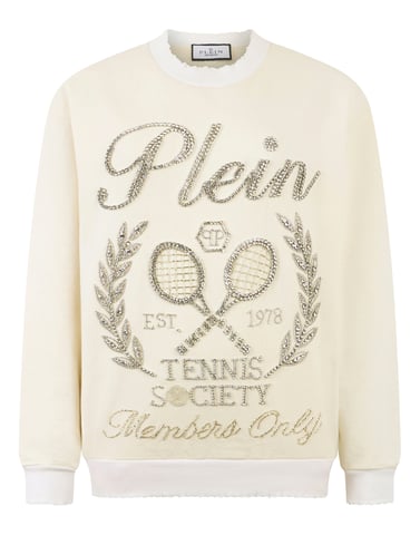 Washed Sweatshirt Tennis Society Strass
