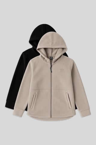 Damarnas Plysch Zip-front Huvtröja