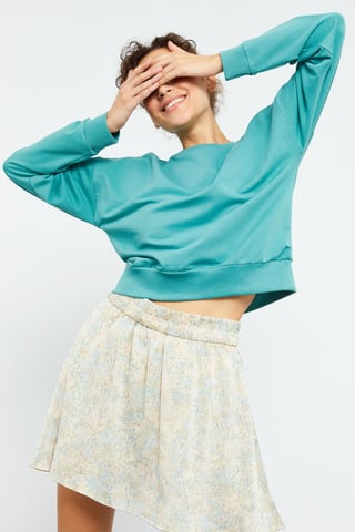 Kvinnors avslappnad crewneck sweatshirt
