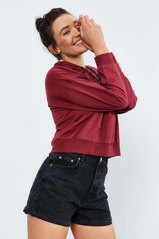 Relaxed Hooded Sweatshirt With Tie Detail