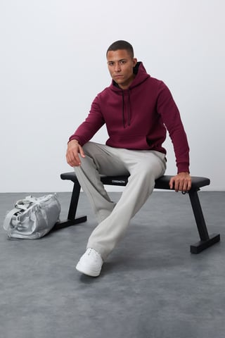 Men's Solid Hooded Sweatshirt With Pocket