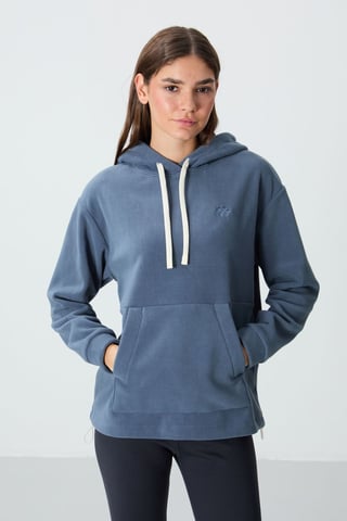Oversized Plush Hoodie With Embroidery