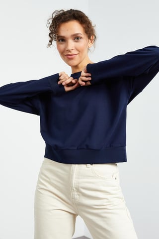 Kvinnors avslappnad crewneck sweatshirt