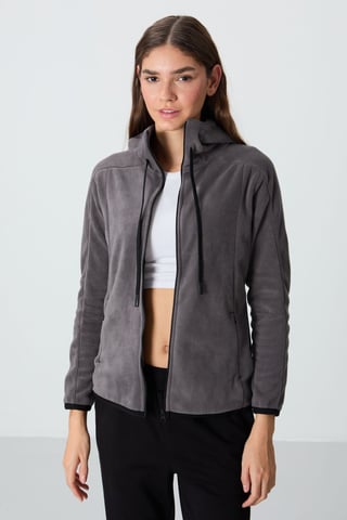 Women's Plush Zip-up Hooded Sweatshirt