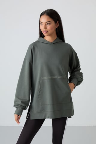 Oversized Printed Hooded Sweatshirt