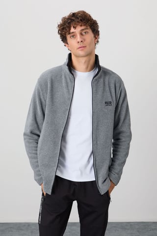 Herrarnas Plysch Zip-Front Sweatshirt