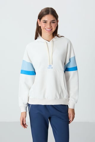 Oversized Color-block Hooded Sweatshirt With Pocket