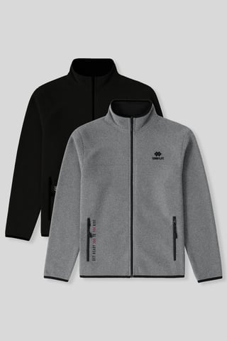 Herrarnas plysch zip-up sweatshirt