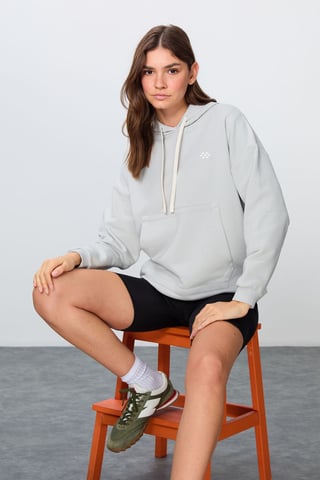 Överdimensionerad hooded sweatshirt med ficka