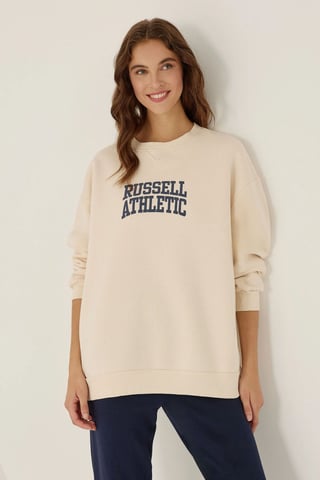 Oversized Printed Crew Neck Sweatshirt
