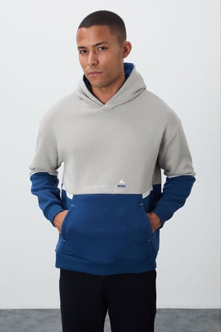 Herrar Färgsatt Hooded Sweatshirt