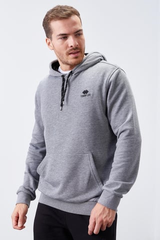Herrar Enfärgad Hooded Sweatshirt Med Ficka