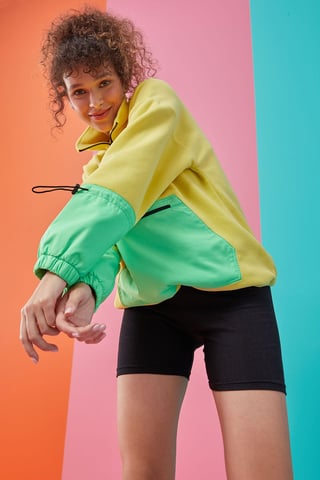 Oversized Plush Half-Zip Sweatshirt