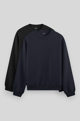 Herrens enkla sweatshirt med rund hals