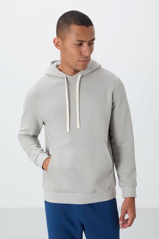 Men's Solid Hooded Sweatshirt With Pocket