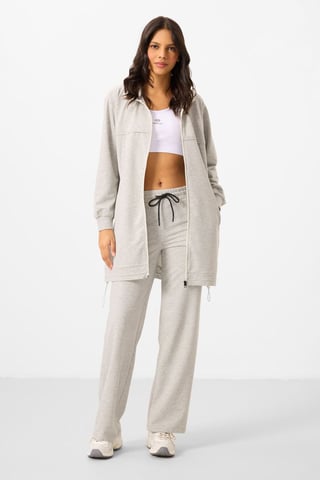Women's Cotton Blend Sweatshirt And Wide-Leg Pants Set