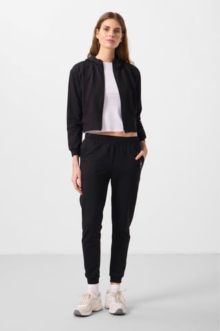 Oversized Hooded Zip Sweatshirt And Pants Set