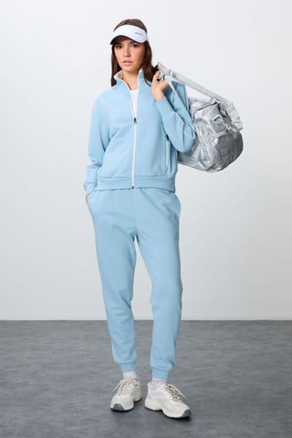 Oversized Zip-collar Sweatshirt And Pants Set