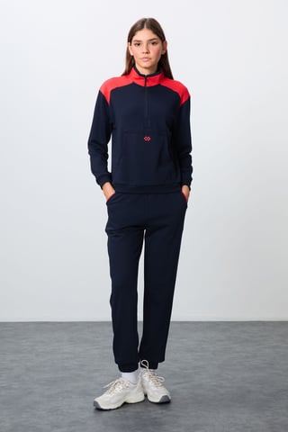 Color-Blocked Fleece Tracksuit Set