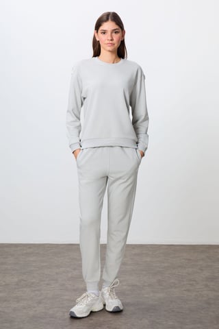 Oversized Cotton-polyester Sweatshirt And Pants Set