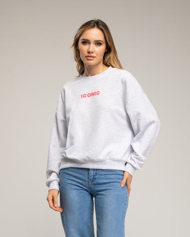 Sweatshirt with iconic fluorescent text on the front and back