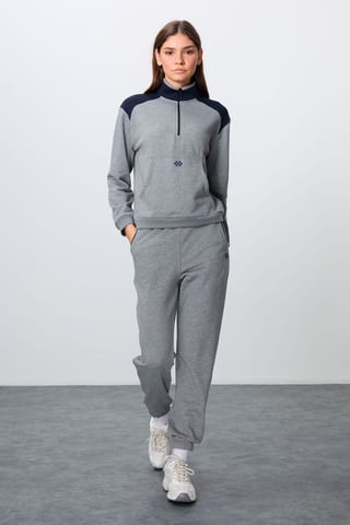 Color-Blocked Fleece Tracksuit Set