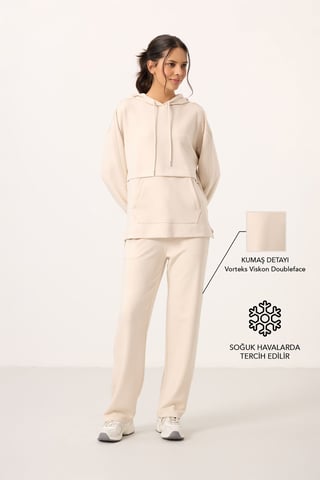 Oversized Hooded Sweatshirt And Wide-Leg Pants Set