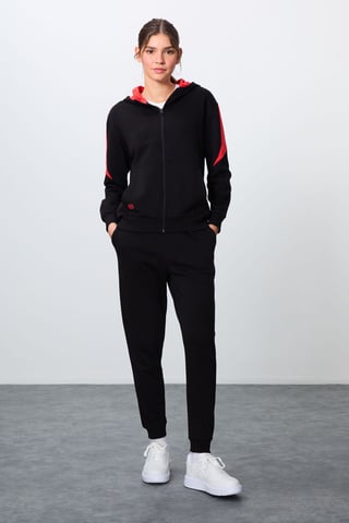 Oversized Hooded Zip Sweatshirt And Pants Set
