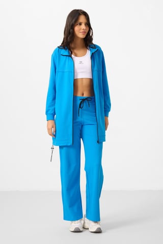 Women's Cotton Blend Sweatshirt And Wide-Leg Pants Set