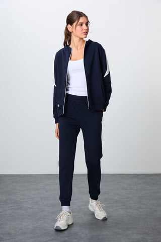 Oversized Hooded Zip Sweatshirt And Pants Set