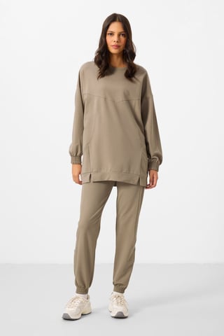 Oversized Fleece Sweatshirt And Pants Set