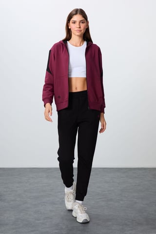 Oversized Hooded Zip Sweatshirt And Pants Set