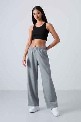Wide-Leg Pull-On Sweatpants