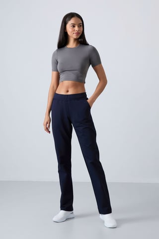 Högmidjade raka sweatpants
