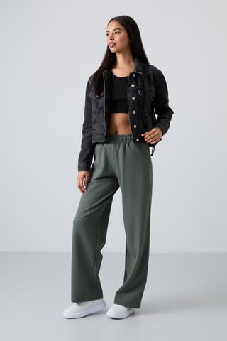 Wide-Leg Pull-On Sweatpants