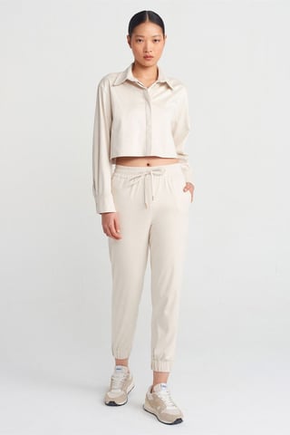 Faux Suede Jogger Pants