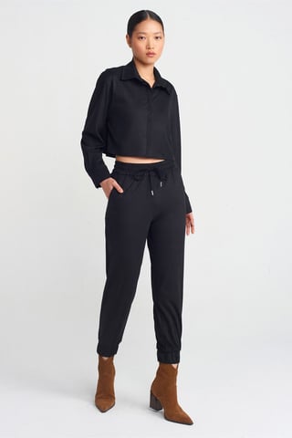 Faux Suede Jogger Pants