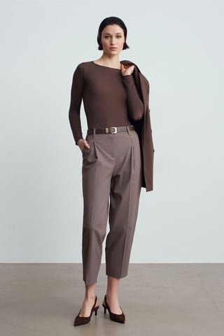 Belted Straight-Leg Trousers