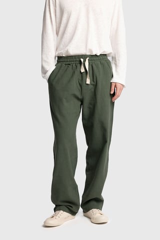 Straight Leg Pants with Drawstring Waist