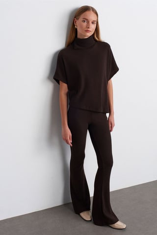 High-Waist Flare Knit Pants