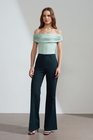 Women’s High-waist Flare Gabardine Pants