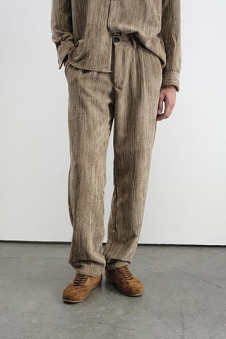Texturerade Plisserade Byxor