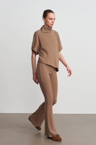 High-Waist Flare Knit Pants